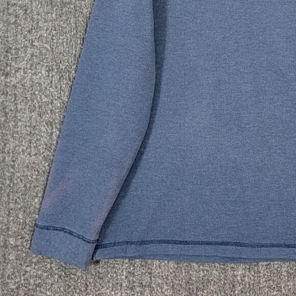 Eddie Bauer Shirt Mens XL Blue Quartz Trail Thermal Crew Neck Waffle Knit - Picture 3 of 13